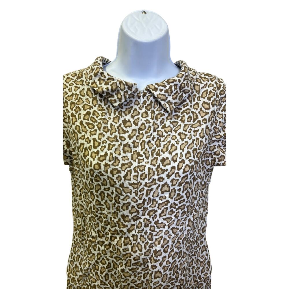 🐆 Pendleton 6 Leopard Print Collared Shirt Dress Short Sleeve Button Casual - Picture 2 of 4